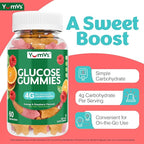 YUM-V'S Glucose Gummies – Fast Acting Glucose Chewable Gummies – Great Tasting – Gluten Free, Vegan, Non-GMO – Orange & Berry Natural Flavor – 60 Chewable Gummy for Adults & Kids (Pack of 2)