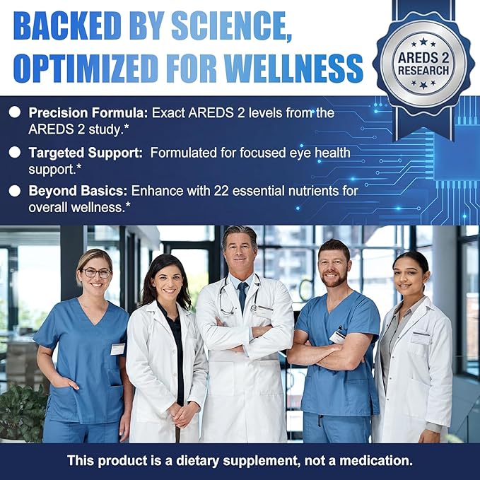 AREDS 2 + Formula Liquid Drops for Macular Health, 22-in-1 Eye Vitamin & Mineral Supplement w. Lutein and Zeaxanthin, Copper, Zinc, Vitamin C, E | Support Vision, Immune & Vitality | Vegan, Non-GMO