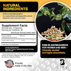 Organic Ashwagandha KSM-66 1000 mg Supplement | Adaptogen for Cortisol Support & Stress Relief | Mood, Calm & Sleep Aid for Men & Women | Ashwagandha ritual vitamins for women | 180 Vegan Caps