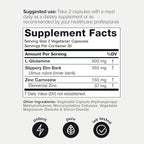 1000 mg Triple Blend Zinc Carnosine Supplement – Ultra High Strength 150 mg Zinc L-Carnosine Complex – with L-Glutamine & Slippery Elm – Third-Party Tested – 60 Capsules