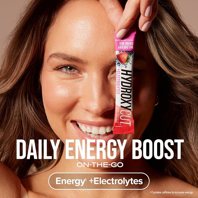 Hydroxycut Drink Mix - Advanced Result - Metabolism & Energy Support - C. Canephora Robusta Extract, 135 mg Caffeine & B Vitamins - for Men & Women - Wildberry Blast - 21 Stick Packs