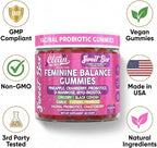 Clean Nutra Feminine Balance Gummies for Women Pineapple VaginalProbiotics pH Balance Cranberry D Mannose Supplement Inositol Black Cohosh Evening Primrose Garlic Vitex GLA Prebiotics Folate 60ct