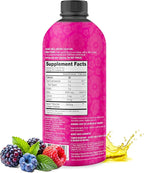 Zena Nutrition Liquid Collagen Peptides and Biotin, 2500mg Verisol Bioactive Collagen Peptides, 5000mcg Biotin, Hair, Skin, Nail Supplement for Women and Men, Mixed Berry, 60 Servings, 20 fl oz