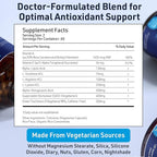 SOD Antioxidants Complex Healthy Aging Supplement - 400mg of Superoxide Dismutase - Alpha Lipoic Acid - Green Tea Extract - L-Arginine - Lysine - AKG - Vitamins A and E for Immune Support-120 Capsules