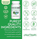 Vitamin D3 5000 IU (125 mcg) - High Dose Vitamin D 5000 IU for Healthy Bones, Teeth, Immune Support - Kosher Non GMO - High Potency Vit D3 - Pure Vitamin D Supplements for Women and Men - 90 Tablets