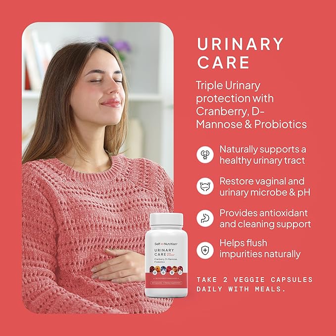UTI D Mannose with Cranberry & Probiotics for Women | 3 in 1 Supplement, Supports Urinary Tract Health & PH Balance | Effective & USA Made | Vegan, Non-GMO (60 Capsules)