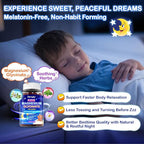 Kids Magnesium Glycinate Gummies - Magnesium Glycinate Supplement 200mg with L-theanine Omega-3 Calcium Vitamin D3 & B12 for Kids Natural Zzz at Bedtime & Overall Health - Sugar Free & Non-GMO
