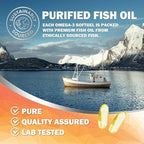 Omega 3 Fish Oil Supplements - 2400mg Fish Oil Per Serving - Triple Strength Omega-3 with EPA & DHA Fatty Acids - Natural Heart, Brain & Immune Support - Wild Caught, Bottled in USA - 120 Softgels
