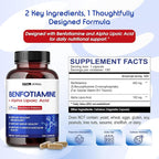 Vital Herbal Liposomal Benfotiamine with Alpha Lipoic Acid - Maximum Potency- Support Healthy Metabolism