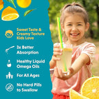 Barlean's Omega Pals Chirpin' Slurpin' Lemonade Flavored Omega-3 for Kids, Yummy Children's Liquid Fish Oil Supplement with 540 mg of EPA and DHA Fatty Acid for Brain & Eye Health, 8 oz