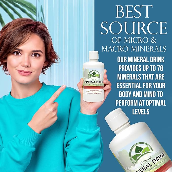 Organa Trace Minerals - Liquid Colloidal Minerals Supplements - Plant Derived for Maximum Absorption - Colloidal Minerals Liquid for Wellness - 32 Ounces