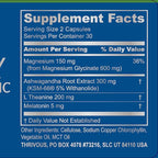 Thrivous Serenity Nightly Nootropic – Sleep & Relaxation Formula with KSM-66 Ashwagandha, L-Theanine, Magnesium Glycinate & Melatonin – 60 Vegan Capsules
