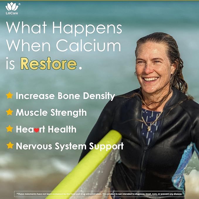 Plant Based Calcium Gummies 600mg with Vitamin D3 K2, Magnesium, Zinc for Bone Strength, Sugar Free Calcium Supplements for Women & Men (Certified Vegan) from Sustainably Organic Red Algae - 60 Counts
