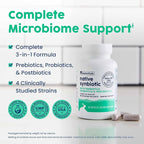 NativePath Complete Synbiotic - Pre, Pro & Postbiotic 3-in-1 for Gut Health & Digestive Support - 10 Billion CFU, 30 Servings