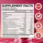 Iron, Zinc, Copper Supplements for Women & Men, Mineral Gummies with Vitamin A, B5, B6, C, D3, B12 for Adults, Kids, Promote Energy, Support Immunity, Bone Health, Sugar Free, Cherry Flavor, 120 Count