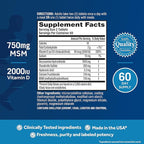 Move Free Advanced Glucosamine Chondroitin MSM + Vitamin D3 Joint Support Supplement, Supports Mobility Comfort Strength Flexibility & Bone + Immune Health - 120 Tablets (40 servings)*