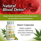 Organic Veda Neem Capsules – Herbal Supplement for Clear Skin, Immune & Gut Health For Men & Women - Single Origin True Green Neem Leaf Powder - Purifying & Cleansing Ayurveda Herb, 120 Vegan Capsules