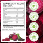 Beet Root Gummies 200mg - 8-in-1 Heart & Circulation Support Supplement - High Potency Beet Chews with Beetroot, Grape Seed, CoQ10, Vitamin C & B12 - Mixed Berry Flavor, Vegan, 90 Count