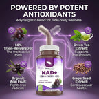 Resveratrol NAD+ 1400mg | Trans-Resveratrol Antioxidant NAD Supplement with NAD | Support Cellular Health, Energy & Anti Aging (60 Capsules)