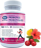 Women’s Probiotic 100 Billion CFU – 31 Strains with Prebiotics, Digestive Enzymes, Cranberry & D-Mannose – Supports Gut, Vaginal & Urinary Health – 90 Veggie Capsules