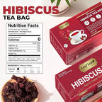 LeafLea 80 Hibiscus Tea Bags, 100% Natural Hibiscus Flowers, Caffeine-Free Herbal Tea, Red Hibiscus Flower Tea Bags, Te de Hibisco Natural, Sugar-Free, Non-GMO, Gluten-Free, Vegan (Pack of 2)
