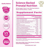 Pink Stork Total Prenatal Vitamins with DHA, Folate, and Iron, 3 Month Supply to Help Support Fetal Development, Pregnancy Must Haves - 180 Capsules