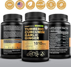 Liposomal Turmeric - High-Absorption Curcumin Supplements, Non-GMO Blend for Digestive Comfort & Daily Support - Organic Turmeric Supplement with Black Pepper (120ct, Pack of 4)