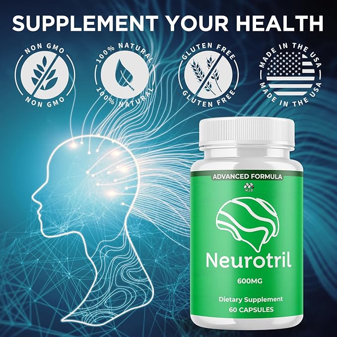 Neurotril Capsules, Official Neuro tril Pills with All Natural Ingredients, Advanced Neurotril Capsules Overall Health and Wellness Vitamin Formula with Maximum Strength Multivitamins (60 Capsules)