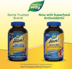 Nature's Way Alive! Men’s 50+ Daily Gummy Multivitamins, Supports Healthy Brain, Eyes, Heart*, B-Vitamins, Gluten-Free, Fruit Flavored, 150 Gummies (Packaging May Vary), (Pack of 2)