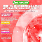 Inositol Gummies Supplement with Evening Primrose Oil for Women - 40:1 Ratio Myo-Inositol 2000mg & D-Chiro Inositol 50mg with VIT D3 B12 & Zinc, Sugar-Free for Natural Balance, Vegan (120ct)