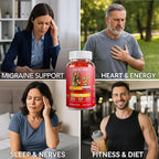 Vitamin B2 Gummies 400mg | Riboflavin 400mg with CoQ10 150mg, Magnesium 200mg | B2 Vitamin 400mg for Kids & Adults, Nervous System & Skin Health | 60 Vegan Chewables | Unflavored