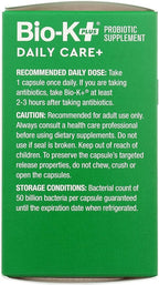 Bio-K Plus, Dailycare 50 Billion Probiotics, 30 Count