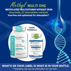 Power By Naturals Methyl Multi One – Iron-Free Methylated Multivitamin with 5-MTHF, Methyl B12 & CoQ10 – Methylation Support for Men & Women – Vegan, Non-GMO – 60 Capsules (2-Month Supply)