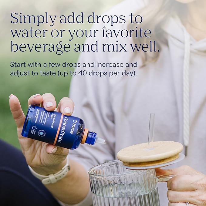 Trace Minerals ConcenTrace Trace Mineral Drops | Supports Energy, Digestion, Bone Health & Hydration, 70+ Ionic w/Magnesium, Chloride & Potassium | Keto, Vegan & Non-GMO | 48 Servings