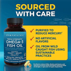 Viva Naturals Omega 3 Fish Oil Supplement for Women and Men - 2500 mg Triple Strength Fish Oil Pills with Re-Esterified Omega 3 Fatty Acids Including EPA, DHA DPA - 240 Pescatarian-Friendly Softgels