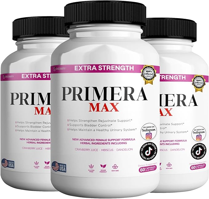 Primera Max Extra Strength Female Support, 60 Veggie Capsules, 1000mg D-Mannose with Cranberry, Hibiscus, Dandelion (3)