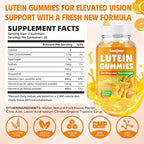 Lutein & Zeaxanthin Gummies - Eye Vitamin Supplement with 40mg Lutein & 8mg Zeaxanthin to Support Macular, Vision & Overall Eye Health, Naturally Orange Flavor, 120 Count