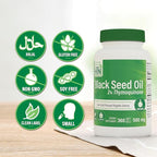 Health Thru Nutrition Black Seed Oil 500mg 360 Softgels | High Potency 2% Thymoquinone | 3rd Party Tested | Pure Cold Pressed | Organically Grown | Non-GMO, Gluten Free, Soy Free