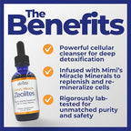 Mimi's Miracle Zeolites: Heavy Metal Detox Zeolite Supplement Drops with 70 Trace Minerals for Adults & Kids - Supports Cell Restoration, Immune & Digestive Tract Health (4 oz Bottle, 60 Day Supply)