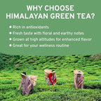 VAHDAM, Green Tea Leaves From Himalayas 170+ Cups (12oz) High Elevation Grown Green Tea Leaves From Himalayas | Pure Unblended Single Origin Green Loose Leaf Tea | Vacuum Sealed