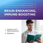 Organic Lions Mane Mushroom Supplement for Mental Clarity, Focus & Immune Support - Organic Brain Boosting Nootropic Lions Mane Mushroom Capsules with 100% Organic Lions Mane Extract, 60 Servings