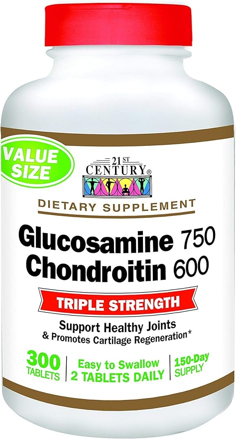 21st Century Glucosamine Chondroitin 750/600mg - Triple Strength, Tablets, 60 Count