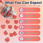 NMN Supplement 1000mg Pure, 4-in-1 Liposomal NMN Resveratrol Supplement Gummies w.Quercetin & TMG, Nicotinamide Mononucleotide NAD+ Precursor for NAD+ Levels, Cellular Energy & Healthy Aging, 60 Count