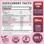 Myo-Inositol & D-Chiro Inositol Gummies Sugar Free, Ideal 40:1 Ratio Inositol Supplement for Women w/ Vegan Omega-3, D3, Magnesium, Methyl Folate, B12, Inositol Multivitamin for Women's Overall Health