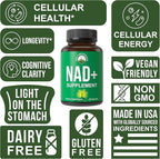 Peak Performance Ultra High Purity NAD Supplement for Women and Men - NAD+ Similar to Nicotinamide Riboside - Supports Energy, Brain Function, Healthy Aging - Third Party Tested Non-GMO Supplements