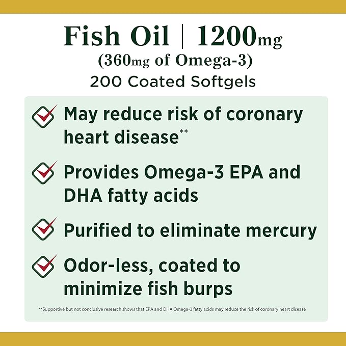 Nature's Bounty Fish Oil, 200 Count