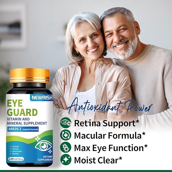 AREDS 2 Formula 120 Softgels - High Potency Lutein & Zeaxanthin, Non-GMO Gluten-Free Multivitamin Mineral Supplement