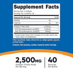 Nutricost Omega 3 Fish Oil - 2500MG, 120 Softgels (40 Serv) - Fish Oil, Wild Caught! 1200mg EPA 850mg DHA - Non-GMO, Gluten Free