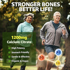 Calcium Citrate Gummies 1200mg with Vitamin D3 K2, Chewable Calcium Supplements for Women & Men, High Potency Support B0ne, Te*th, Strength & Immune Health, Mango Flavor, Non-GMO, Sugar Free, 120 Cts