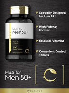 Carlyle Multivitamin for Men 50+ | 200 Count | with B Vitamins, Vitamin D, Magnesium & Zinc | Non-GMO, Gluten Free Supplement